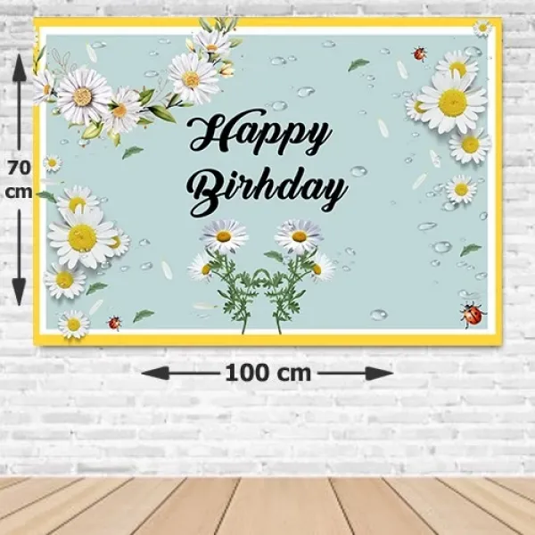 Papatya Doğum Günü Afişi Fotosuz 70*100 cm