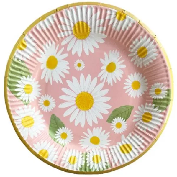 Papatya Temalı Tabak 8 Adet