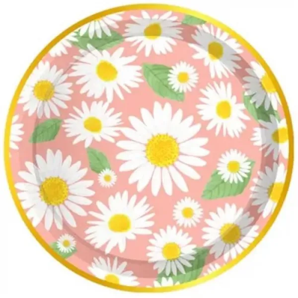 Papatya Temalı Tabak 8 Adet