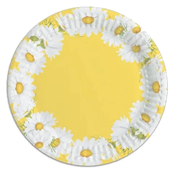 Papatya Temalı Tabak Beyaz (8 Adet)