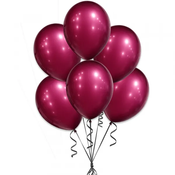 Pastel Kristal Bordo Balon (15 Adet)