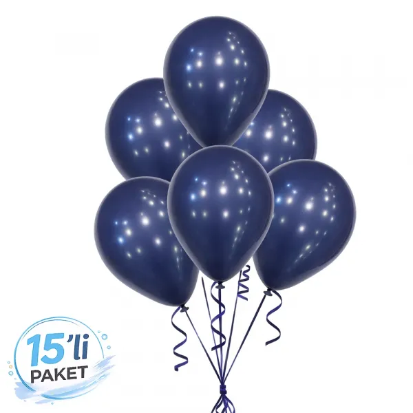 Pastel Kozmik Lacivert Balon (15 Adet)