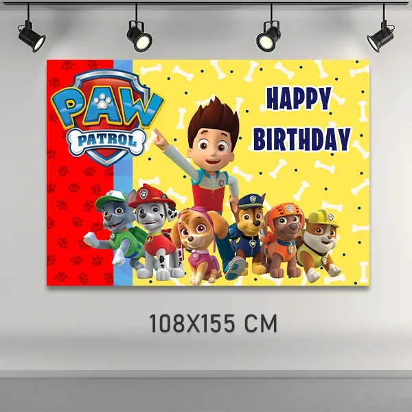 Paw Patrol Doğum Günü Parti Afişi (108x155 cm)