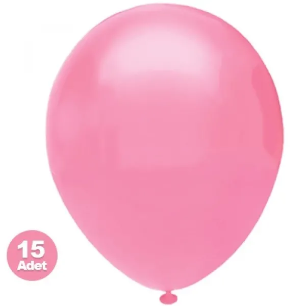 Pembe Pastel Balon 15 Adet