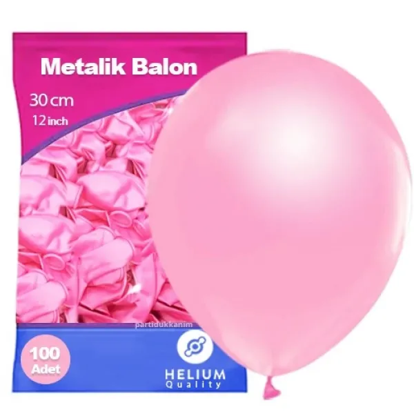 Pembe Balon Metalik 100 Adet