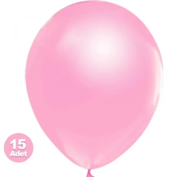 Pembe Balon Metalik 15 Adet