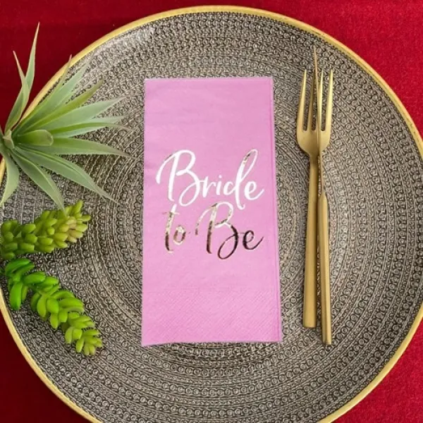 Pembe Bride To Be Peçete Gold Yaldızlı 16 Adet