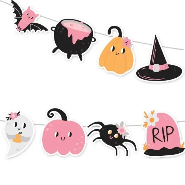 Pembe Halloween Dekoratif Banner 160x17 cm