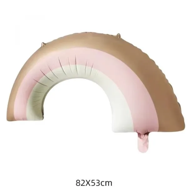 Pembe Kahve Krem Gökkuşağı Folyo Balon 82*44 cm