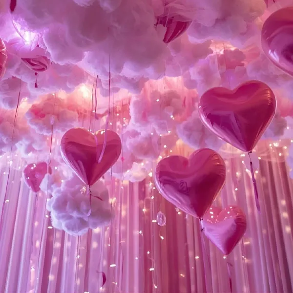 Pembe Kalp Folyo Balon (60 cm)