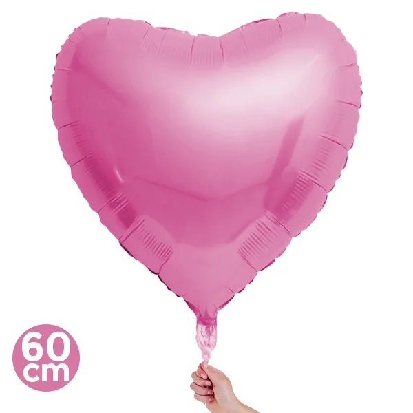 Pembe Kalp Folyo Balon (60 cm)