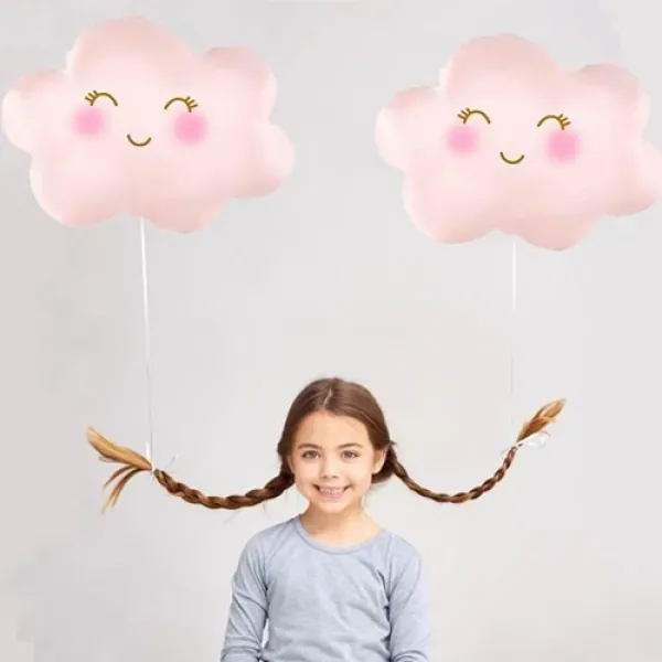 Pembe Mutlu Bulut Folyo Balon 72x56 cm