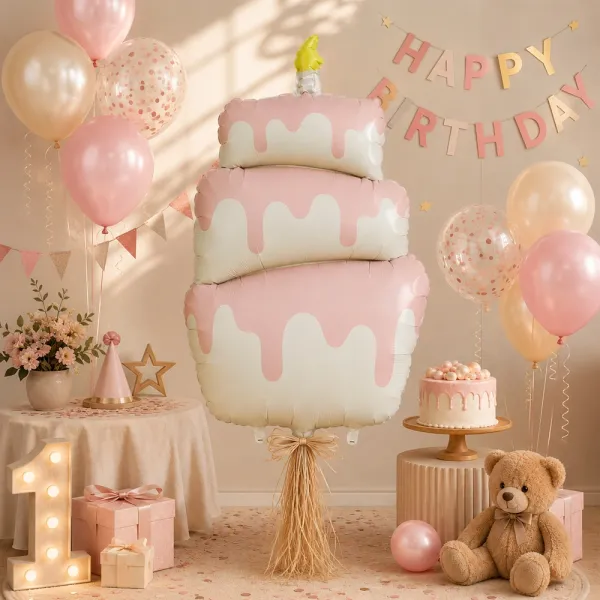 Pembe Pasta Folyo Balon (90x55 cm)