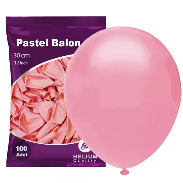 Pembe Pastel Balon 100 Adet