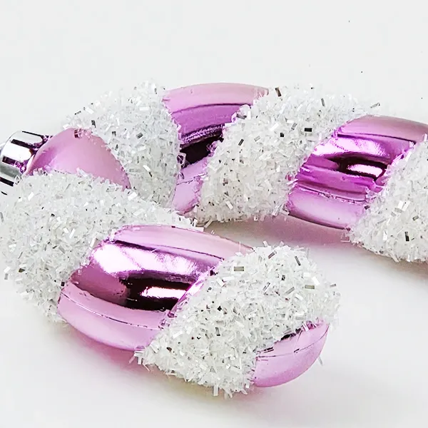 Pembe Plastik Simli Baston Şeker (40 cm - 1 Adet)