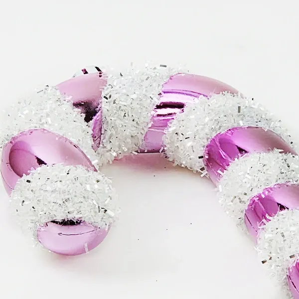 Pembe Plastik Simli Baston Şeker (40 cm - 1 Adet)