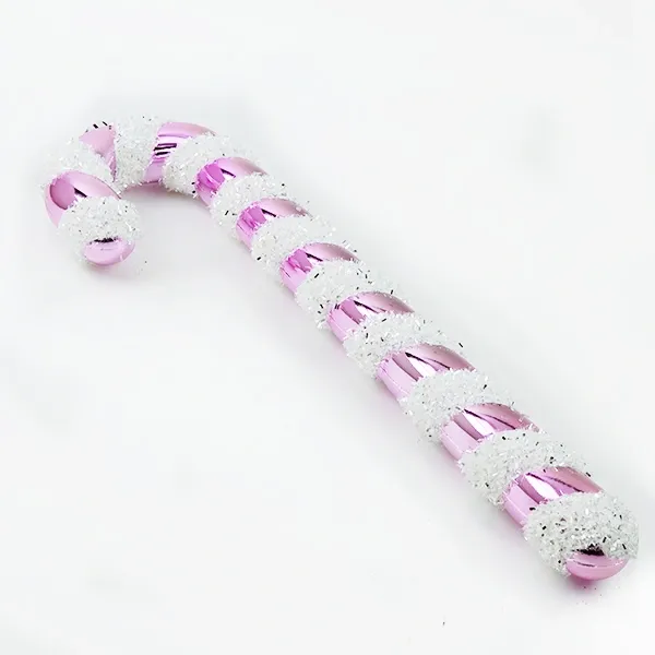 Pembe Plastik Simli Baston Şeker (40 cm - 1 Adet)