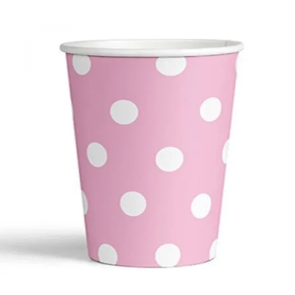 Pembe Puantiyeli Bardak (8 Adet)