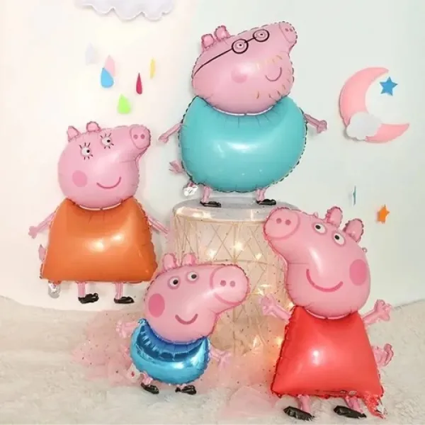 Peppa Pig Ailesi Folyo Folyo Balon Seti 4lü