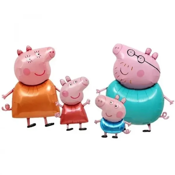 Peppa Pig Ailesi Folyo Folyo Balon Seti 4lü
