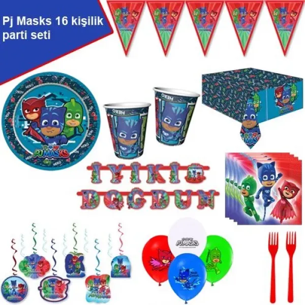 Pijamaskeliler 16 Kişilik Parti Seti