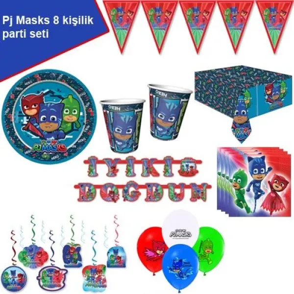 Pijamaskeliler 8 Kişilik Parti Seti