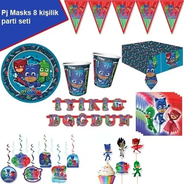 Pijamaskeliler 8 Kişilik Parti Seti