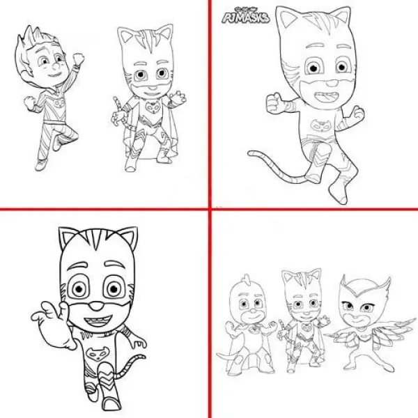 16 Sayfa Pijamaskeliler Boyama Kitabı Stickerlı 1 Adet