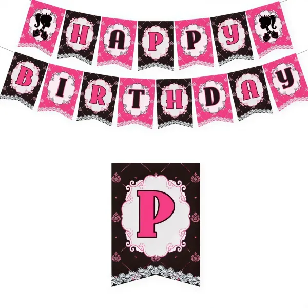 Pink Girl Doğum Günü Partisi Süsleme Seti
