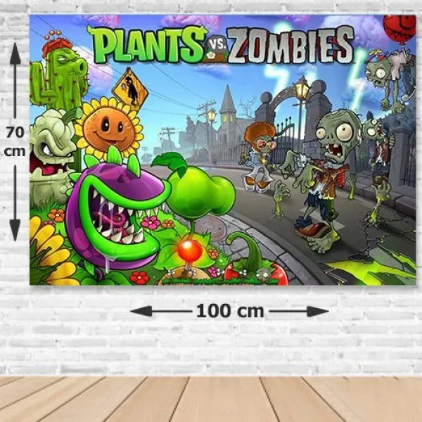 Plants vs Zombies Doğum Günü Parti Afişi 70x100 cm