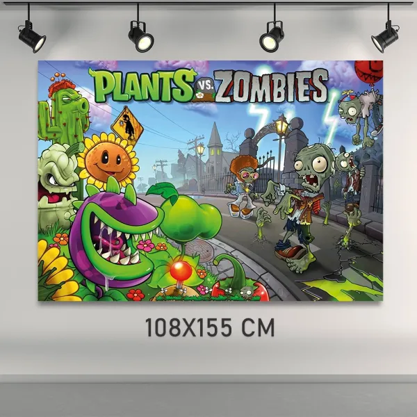 Plants vs Zombies Doğum Günü Posteri (108x155 cm)