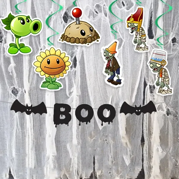 Plants vs Zombies Halloween Tül ve Asma Süs Seti