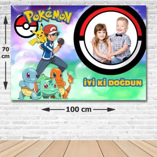 Pokemon Doğum Günü Parti Afişi 70*100 cm