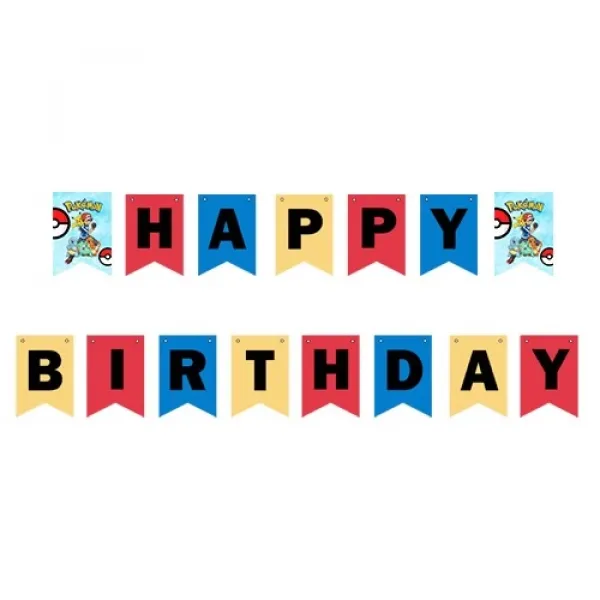 Pokemon Happy Birthday Yazısı 220 cm