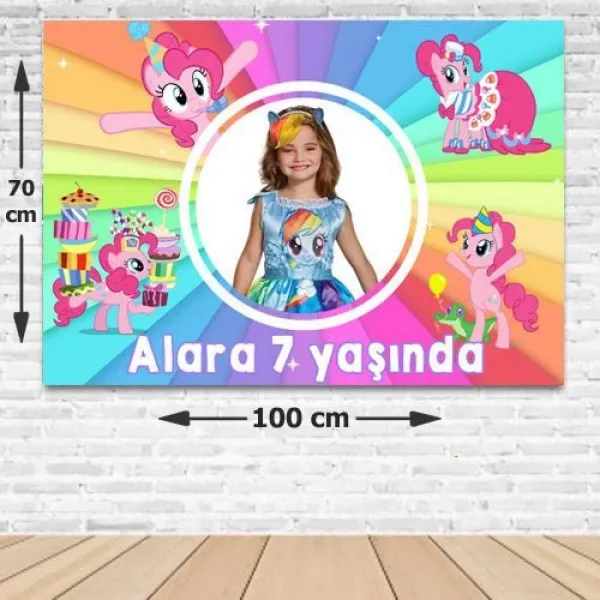 Pony Kişiye Özel Doğum Günü Parti Afişi 70*100 cm