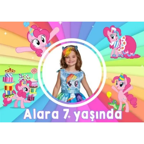 Pony Kişiye Özel Doğum Günü Parti Afişi 70*100 cm