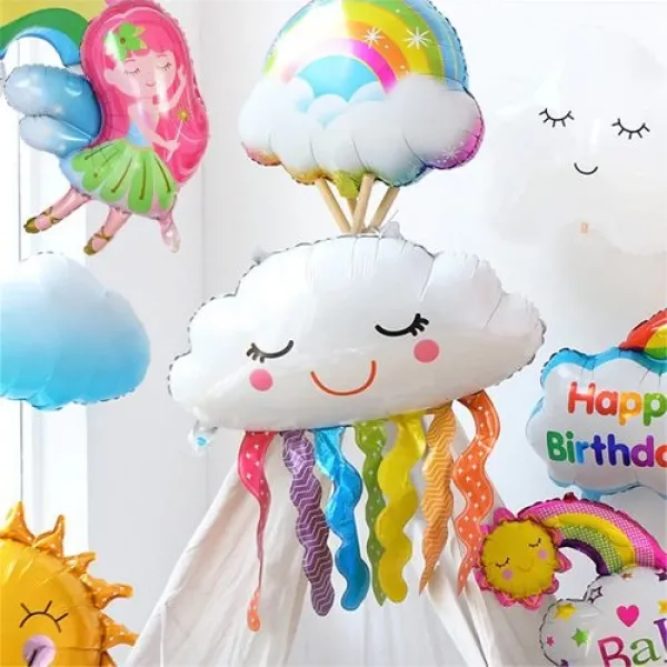 Püsküllü Bulut Folyo Balon 73x46 cm