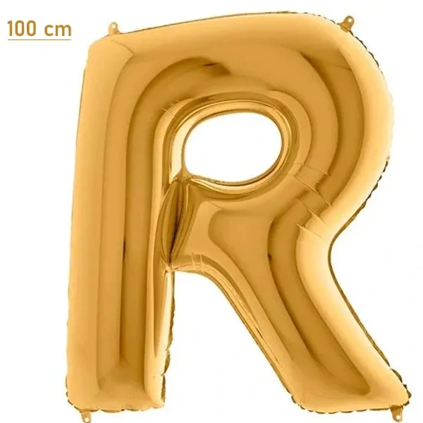 R Harf Folyo Balon – Gold – 100 cm (40 inch)