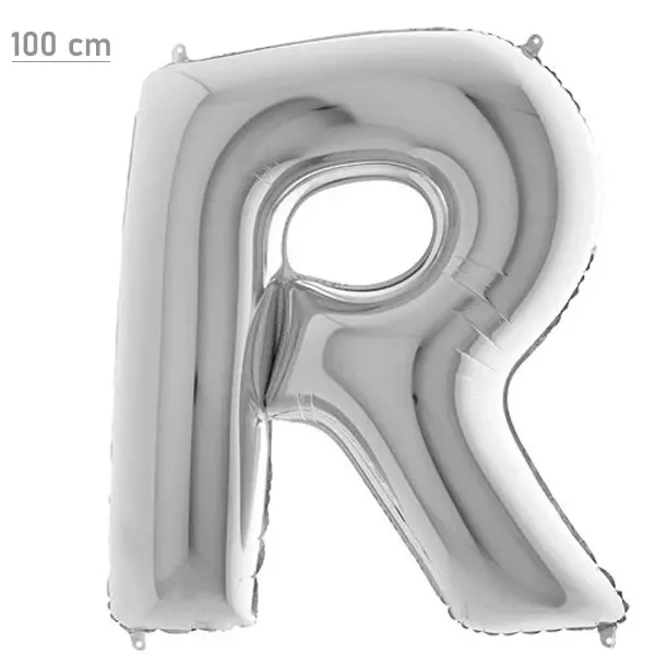 R Harf Folyo Balon – Gümüş – 100 cm (40 inch)