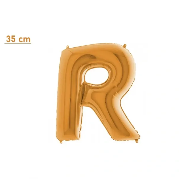 R Harf Folyo Balon – Gold – (35 cm - 16 inch)
