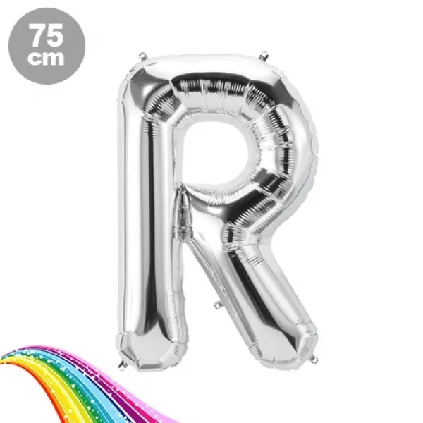 R - Harfi Folyo Balon Gümüş (75 cm)