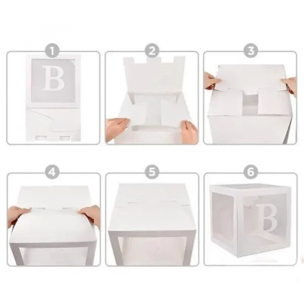 R - Harfi Şeffaf Balon Kutusu Mavi 16,5 cm