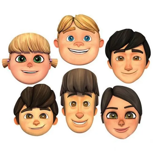 Rafadan Tayfa Kağıt Maske 6 adet