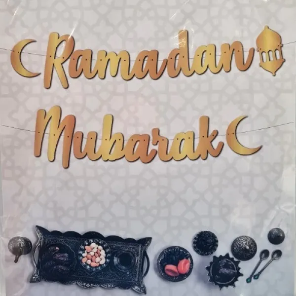 Ramadan Mubarak Kaligrafi Banner 200 cm