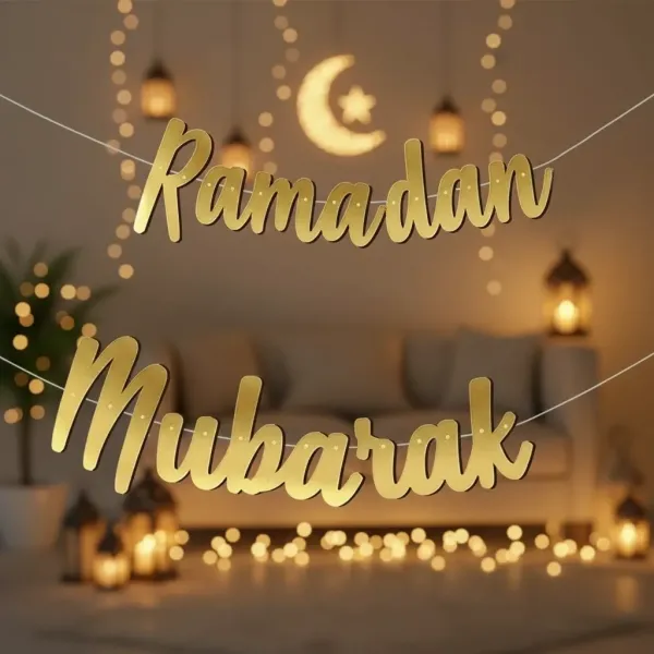 Ramadan Mubarak Kaligrafi Banner 200 cm