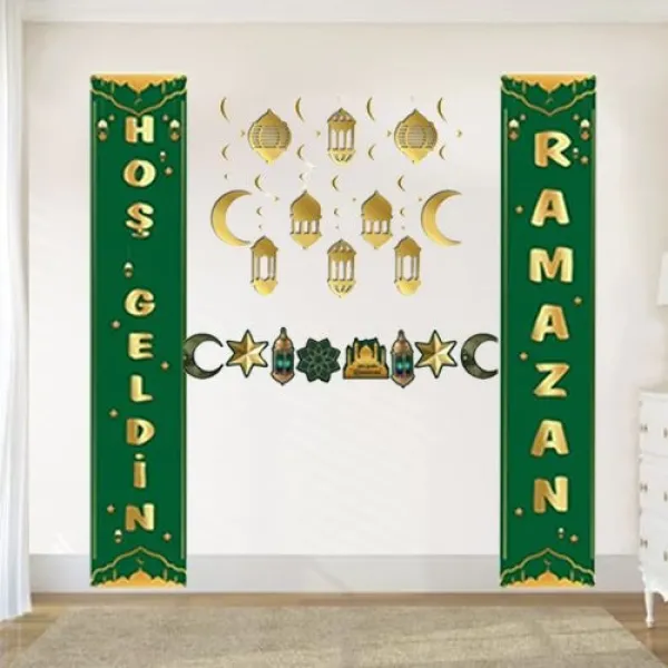 Ramazan Afişli Duvar Süsleme Seti Yeşil