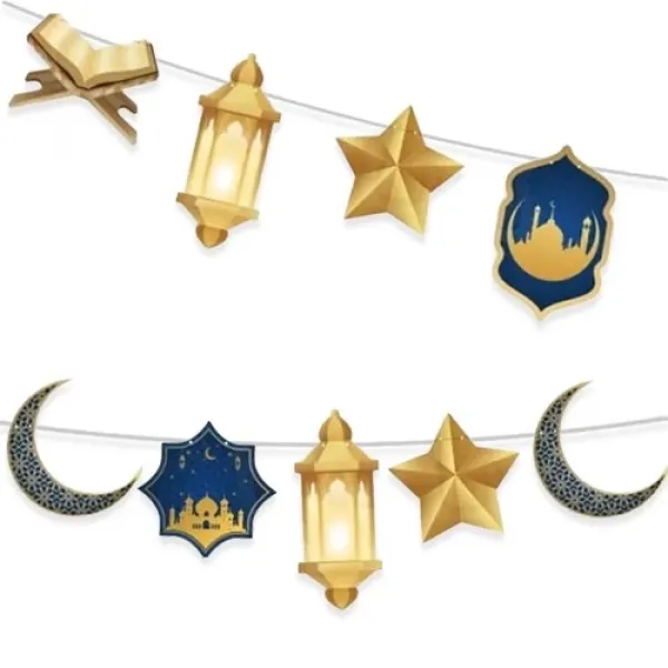 Ramazan Dekoratif Süs Mavi Gold 140 cm