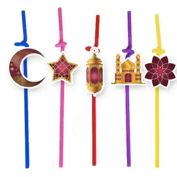 Ramazan Figürlü Artistik Pipet Bordo 10 Adet