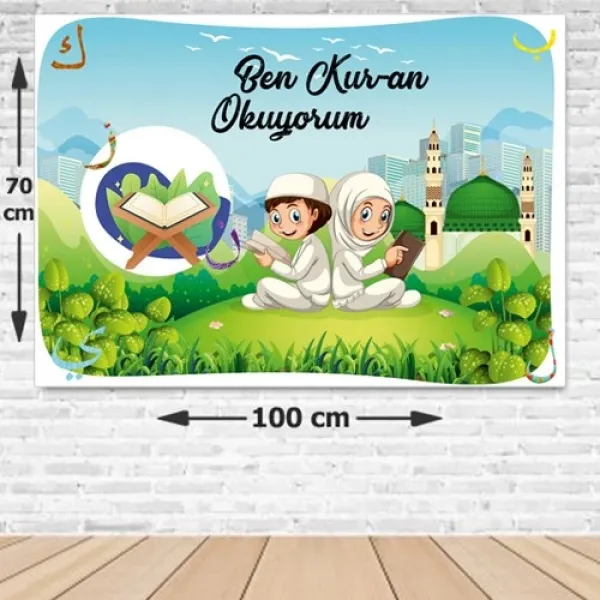 Ramazan Kuran Okuyorum Afişi Fotosuz 70*100 cm
