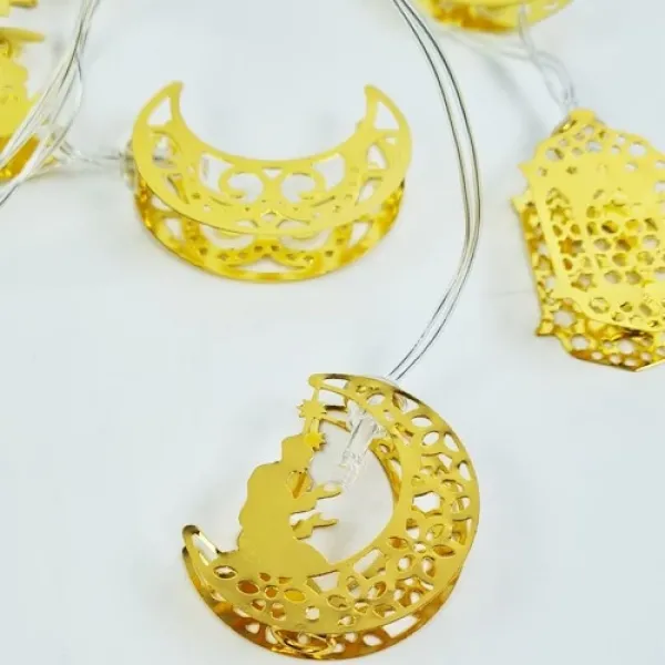 Ramazan Metal Kandil-Cami-Hilal-Ay Yıldız Led ışık (2 metre)